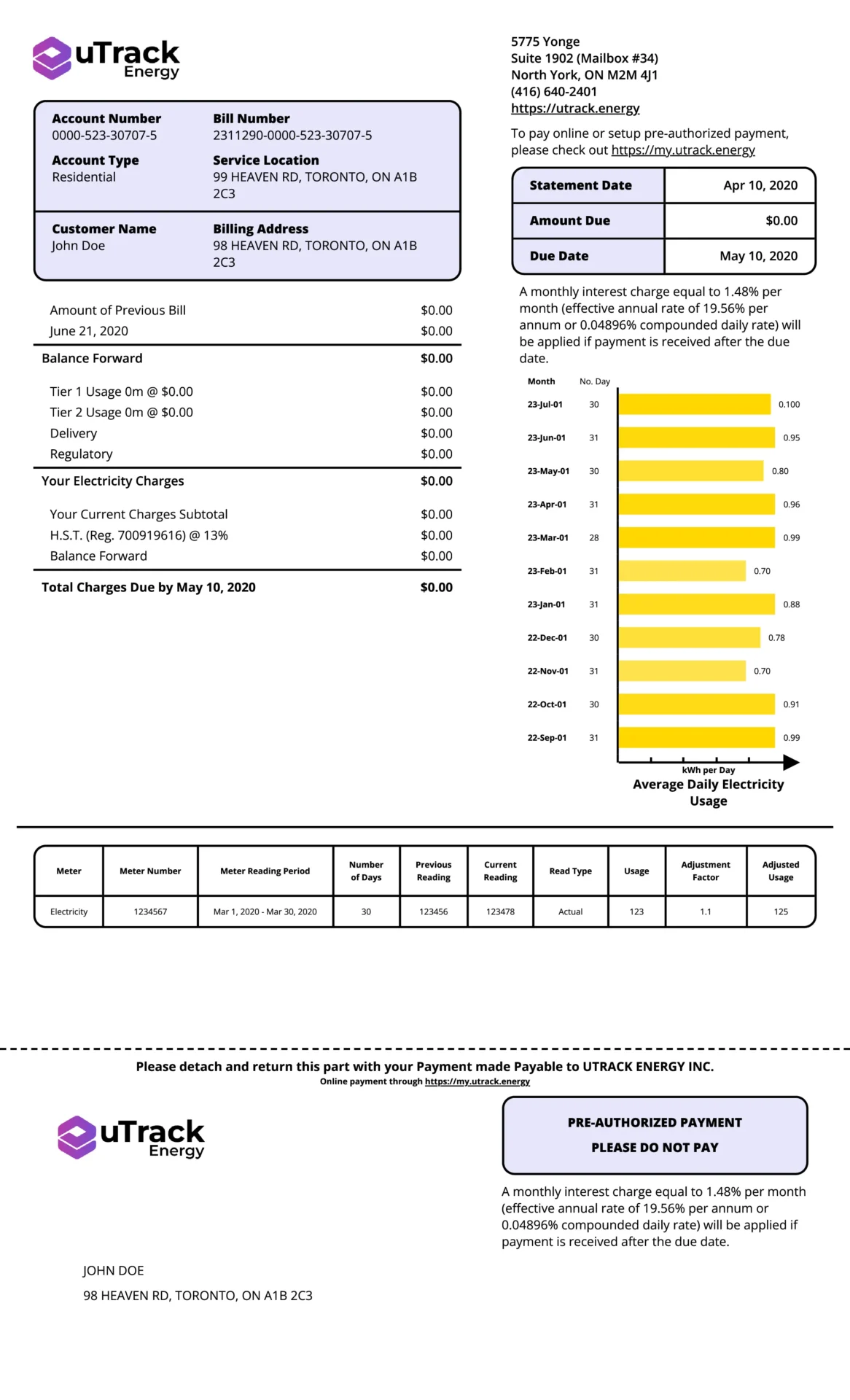 energy bill sample 2024